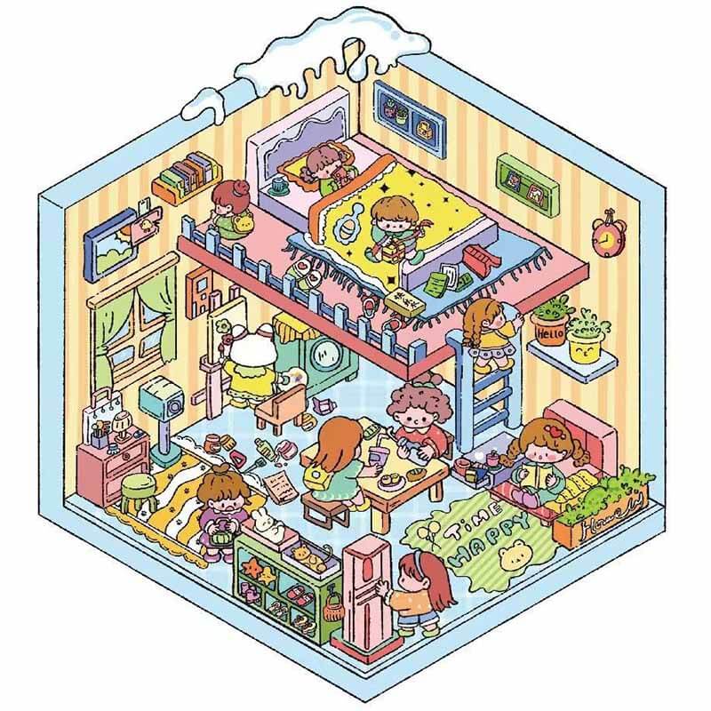 Joyful Living DIY 3D Scene Stickers 7 Lovely Miniature Scenes