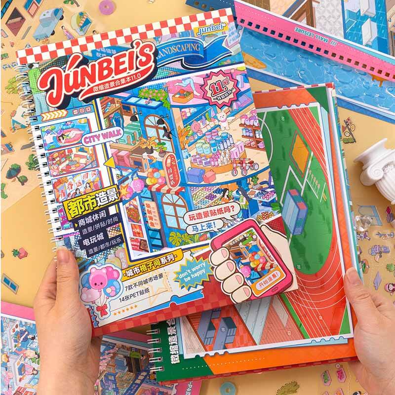 Junbei 11.0 City Street 3D Scene Sticker Sheet (L)
