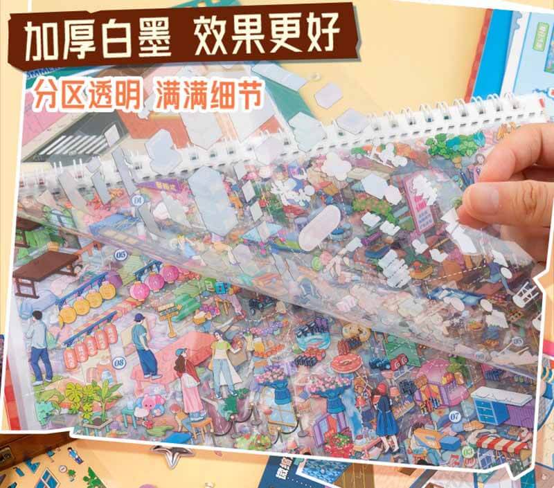 Junbei 11.0 City Street 3D Scene Sticker Sheet (L)