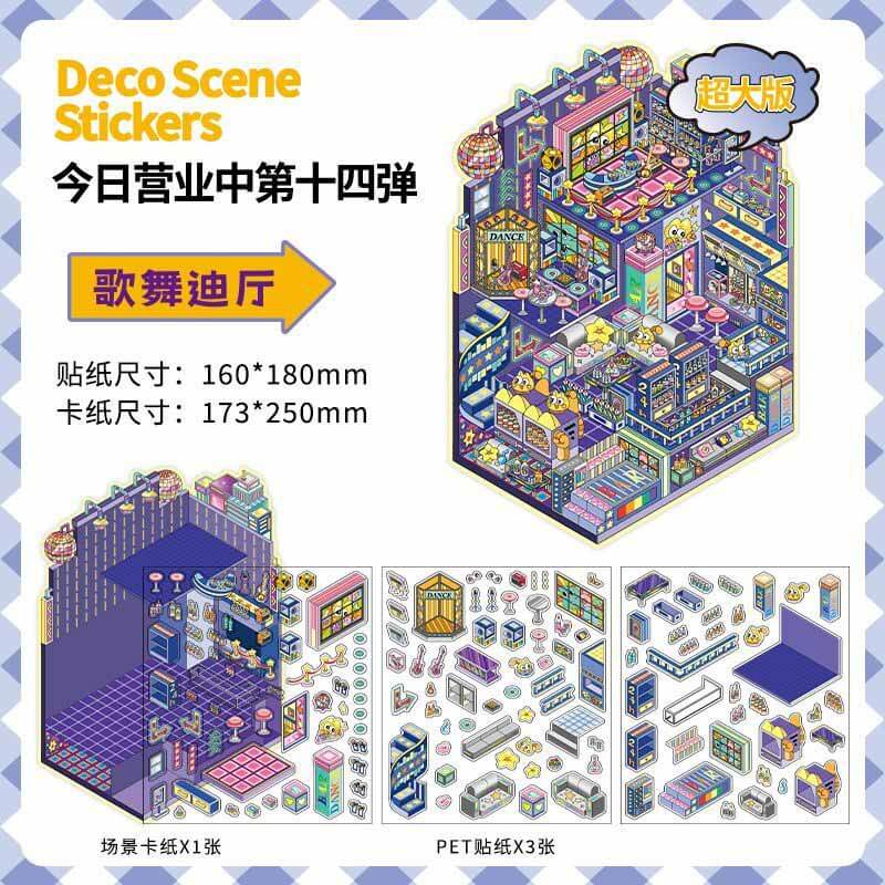 Kitsch City DIY 3D Scene Stickers 4 Cute Miniature Scenes(L)