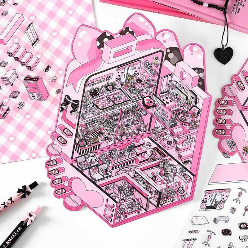 Kitsch City DIY 3D Scene Stickers 4 Cute Miniature Scenes(L)