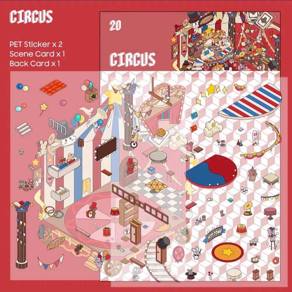 Autocollants de scènes de collection Carnaval - 4 scènes miniatures mignonnes