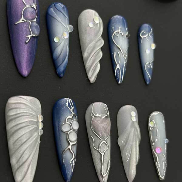 Art Garden Press On Nails Milky Way Wave