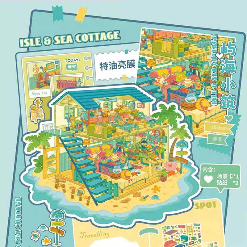 Lakeside Lodge DIY 3D Sticker 4 Cute Miniature Scenes(L)