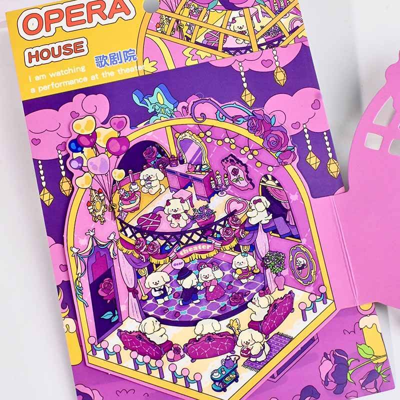 Legacy of Imagination DIY 3D Scene Stickers 4 Cute Miniature Scenes(S)
