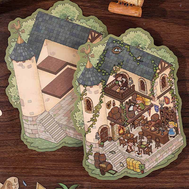 Legends & Civilization DIY 3D Scene Stickers 4 Cute Miniature Scenes(M)