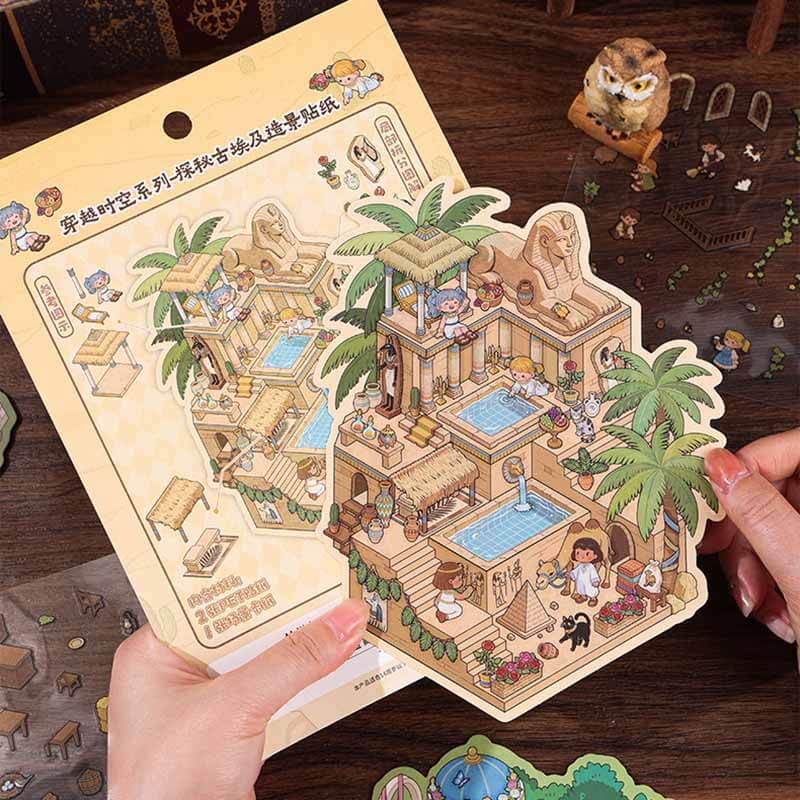 Legends & Civilization DIY 3D Scene Stickers 4 Cute Miniature Scenes(M)