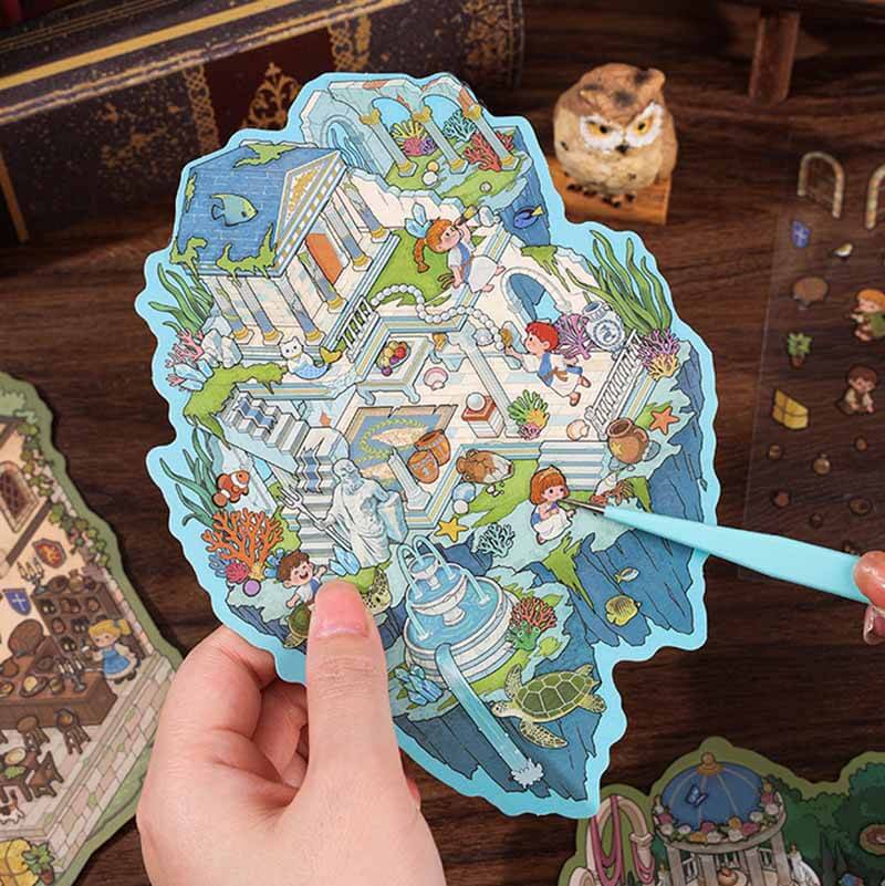 Legends & Civilization DIY 3D Scene Stickers 4 Cute Miniature Scenes(M)