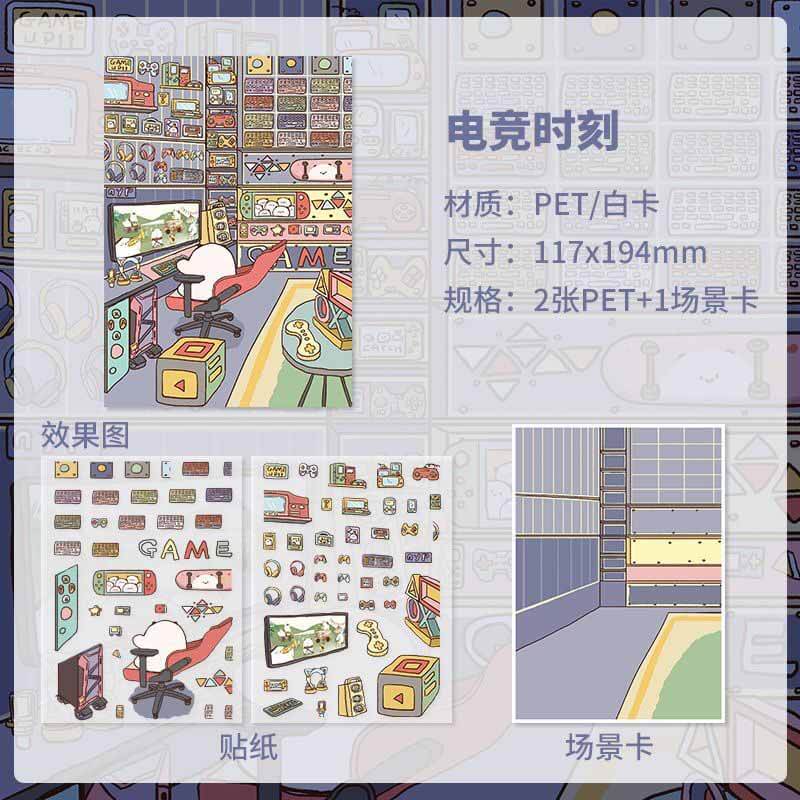 Leisurely daily life DIY 3D Scene Stickers 4 Cute Miniature Scenes(S)