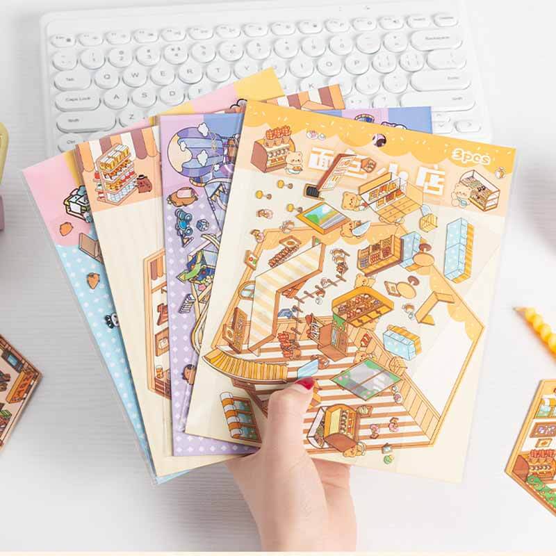 Life Capsule DIY 3D Scene Stickers 4 Lovely Miniature Scenes(S)