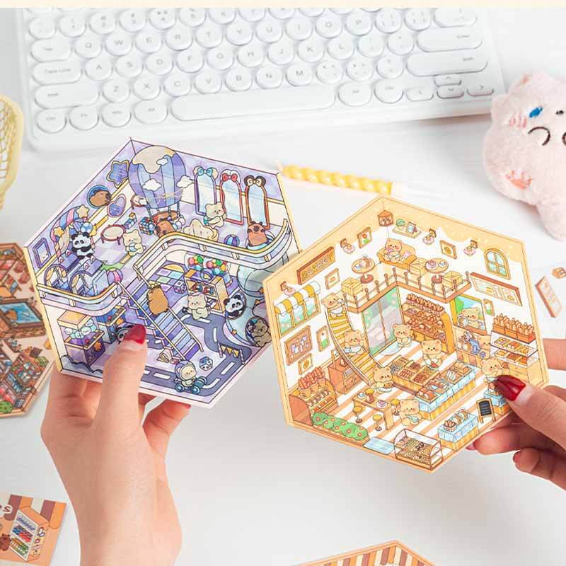 Life Capsule DIY 3D Scene Stickers 4 Lovely Miniature Scenes(S)