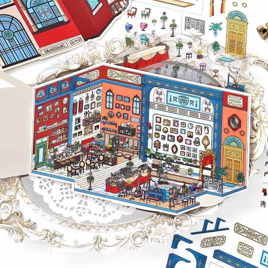 Literati Lounge DIY 3D Scene Stickers 4 Cute Miniature Scenes(L)