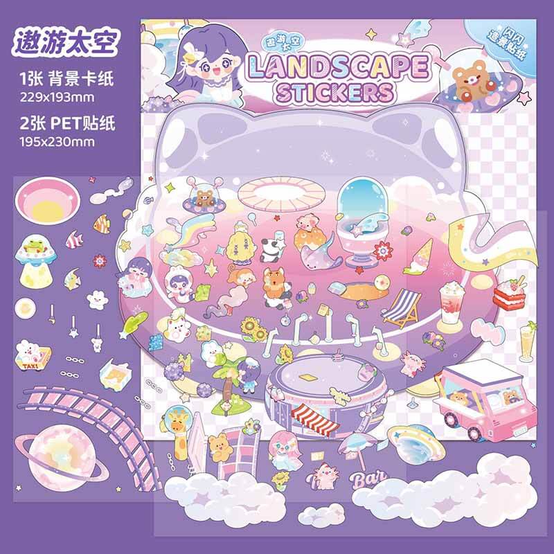 Little Explorers Club DIY 3D Scene Stickers 4 Cute Miniature Scenes(M)