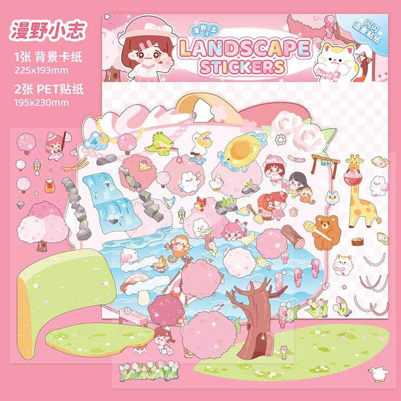 Little Explorers Club DIY 3D Scene Stickers 4 Cute Miniature Scenes(M)