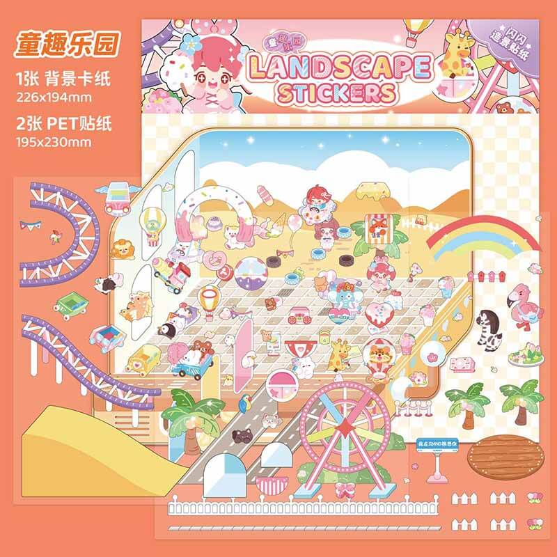 Little Explorers Club DIY 3D Scene Stickers 4 Cute Miniature Scenes(M)