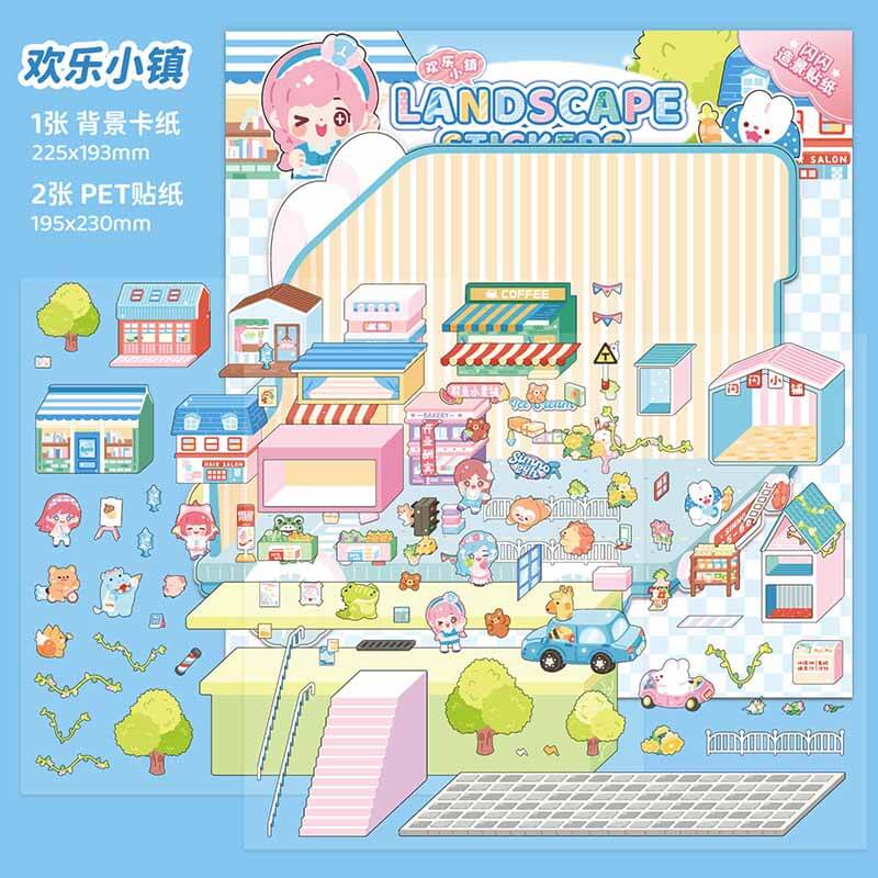 Little Explorers Club DIY 3D Scene Stickers 4 Cute Miniature Scenes(M)