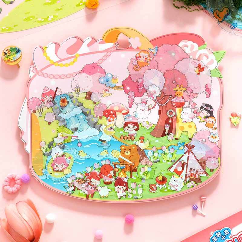 Little Explorers Club DIY 3D Scene Stickers 4 Cute Miniature Scenes(M)