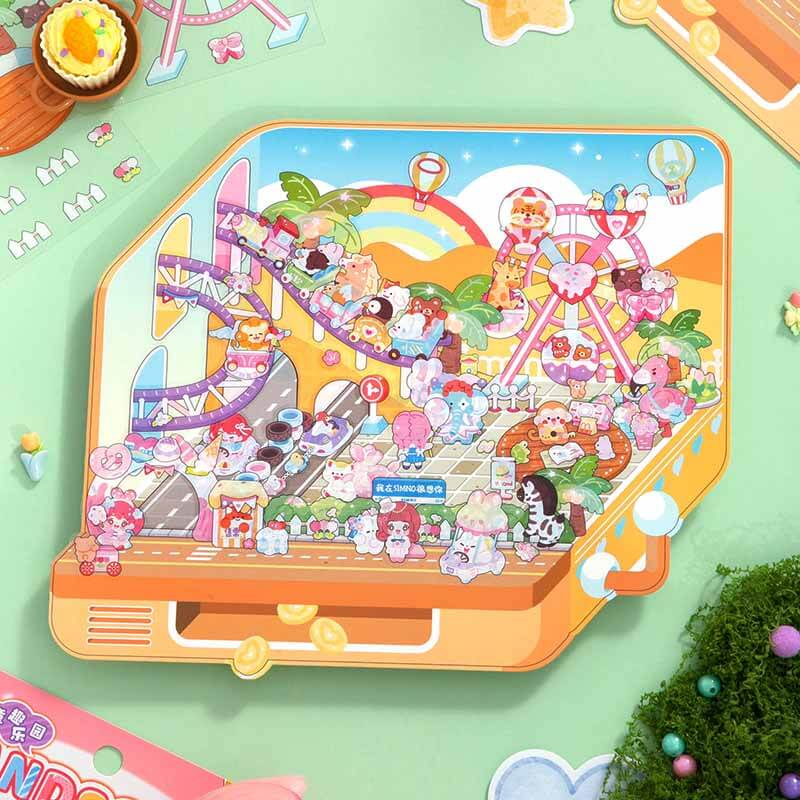 Little Explorers Club DIY 3D Scene Stickers 4 Cute Miniature Scenes(M)