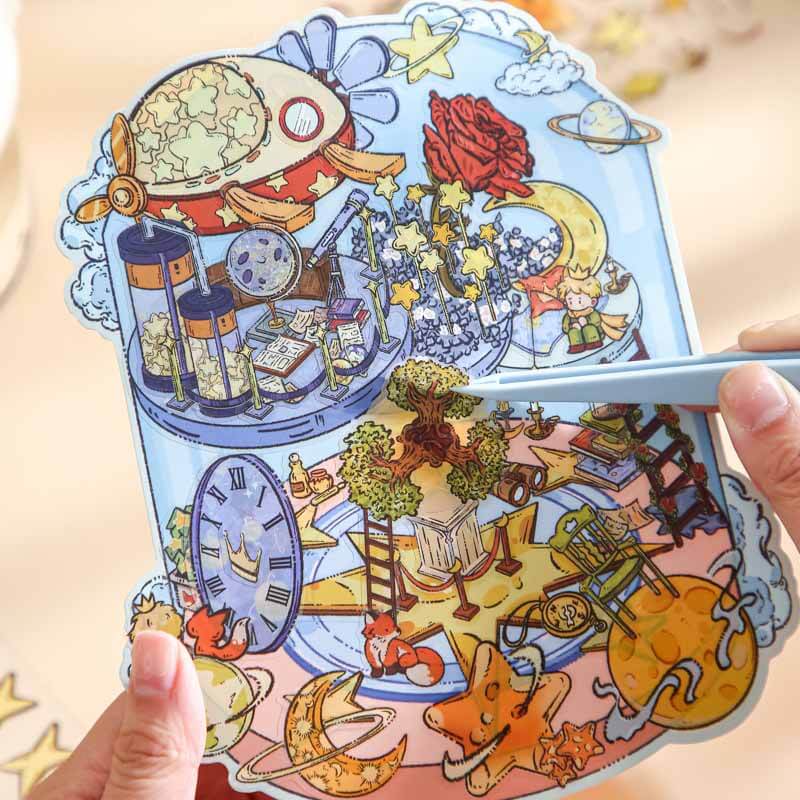 Little Prince Star Trek DIY 3D Scene Stickers 4 Cute Miniature Scenes(M)