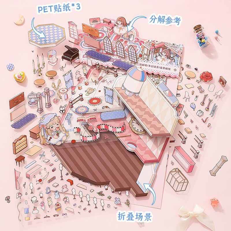 Lolita & Arts DIY 3D Scenes Sticker 2 Cute Miniature Scenes(L)