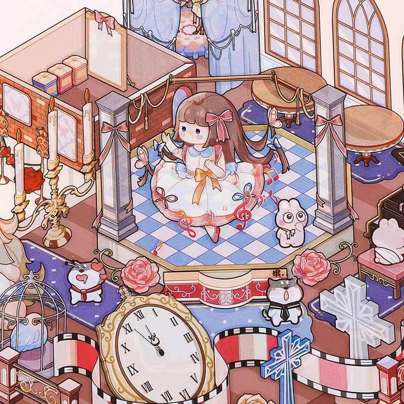 Lolita & Arts DIY 3D Scenes Sticker 2 Cute Miniature Scenes(L)