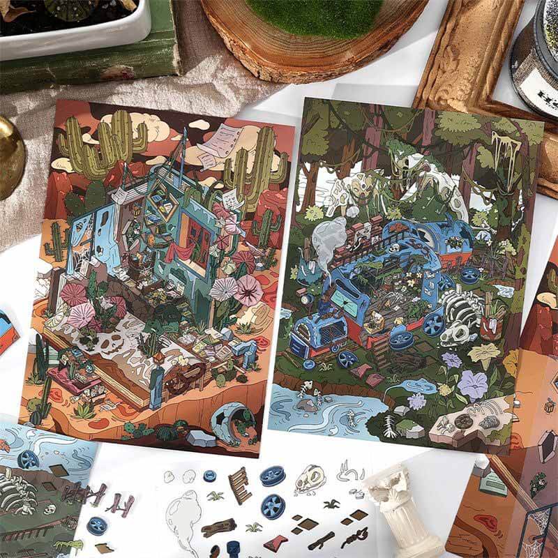 Lost Chapters DIY 3D Scene Stickers 2 Cute Miniature Scenes(L)