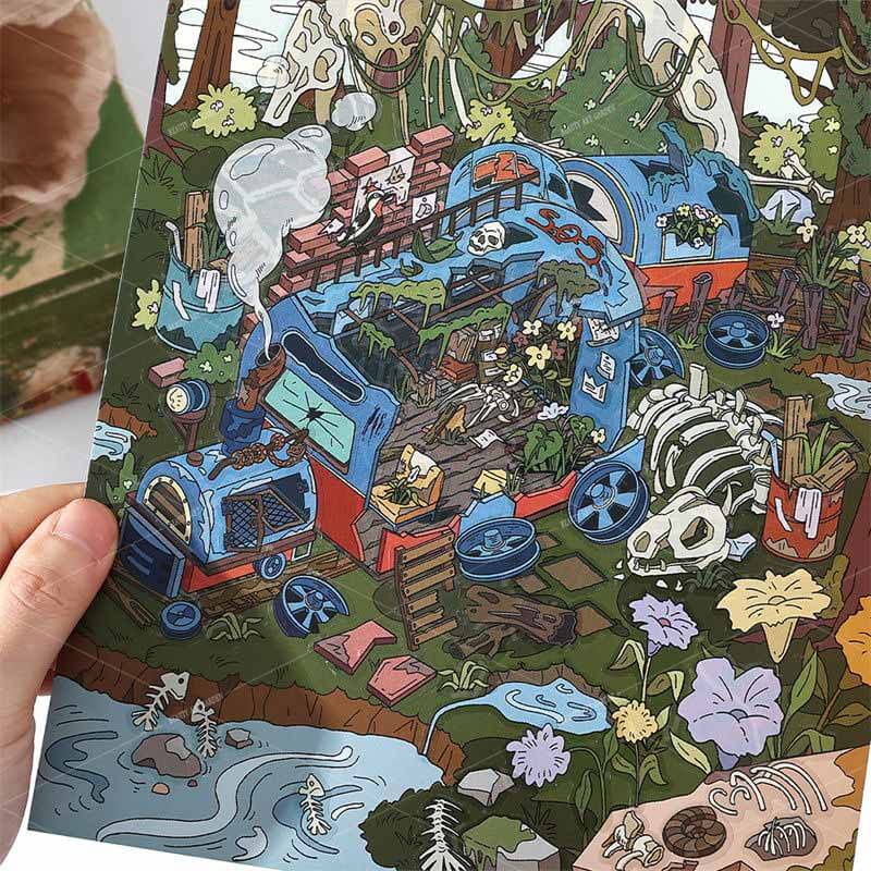 Lost Chapters DIY 3D Scene Stickers 2 Cute Miniature Scenes(L)