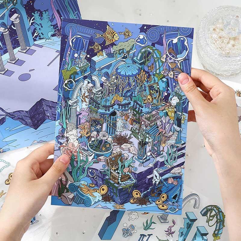 Lost Realms DIY 3D Scene Stickers 2 Cute Miniature Scenes(L)