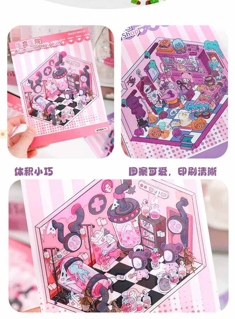 Lovely Horror DIY 3D Sticker Collection 20 Cute Miniature Scenes(S)