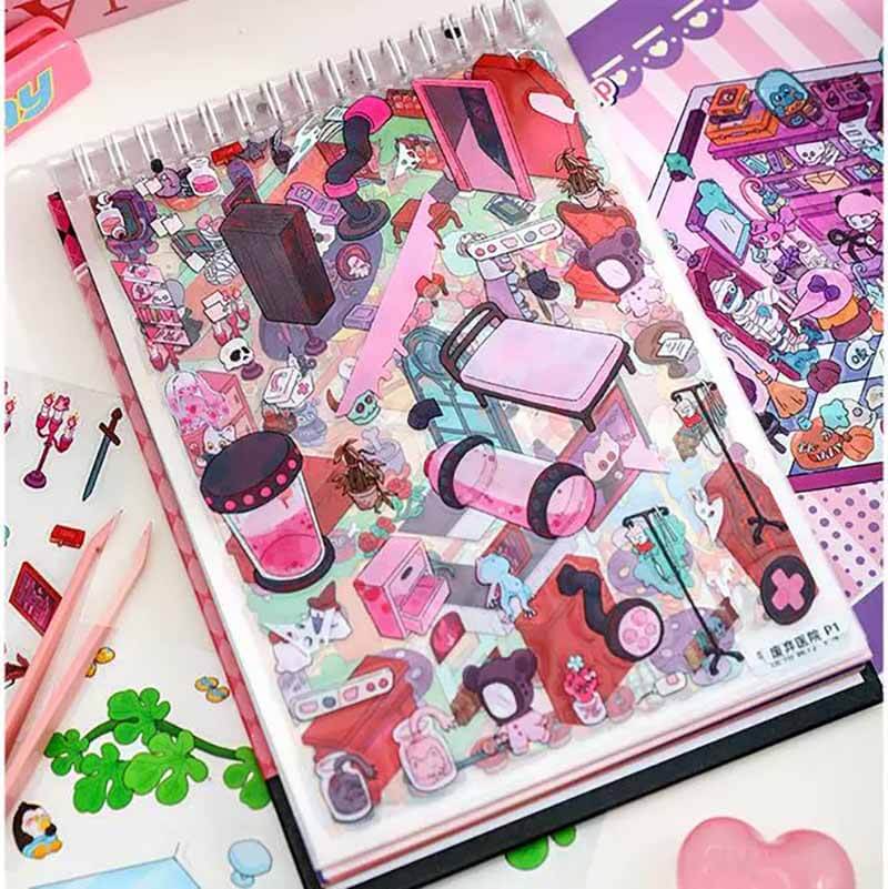 Lovely Horror DIY 3D Sticker Collection 20 Cute Miniature Scenes(S)