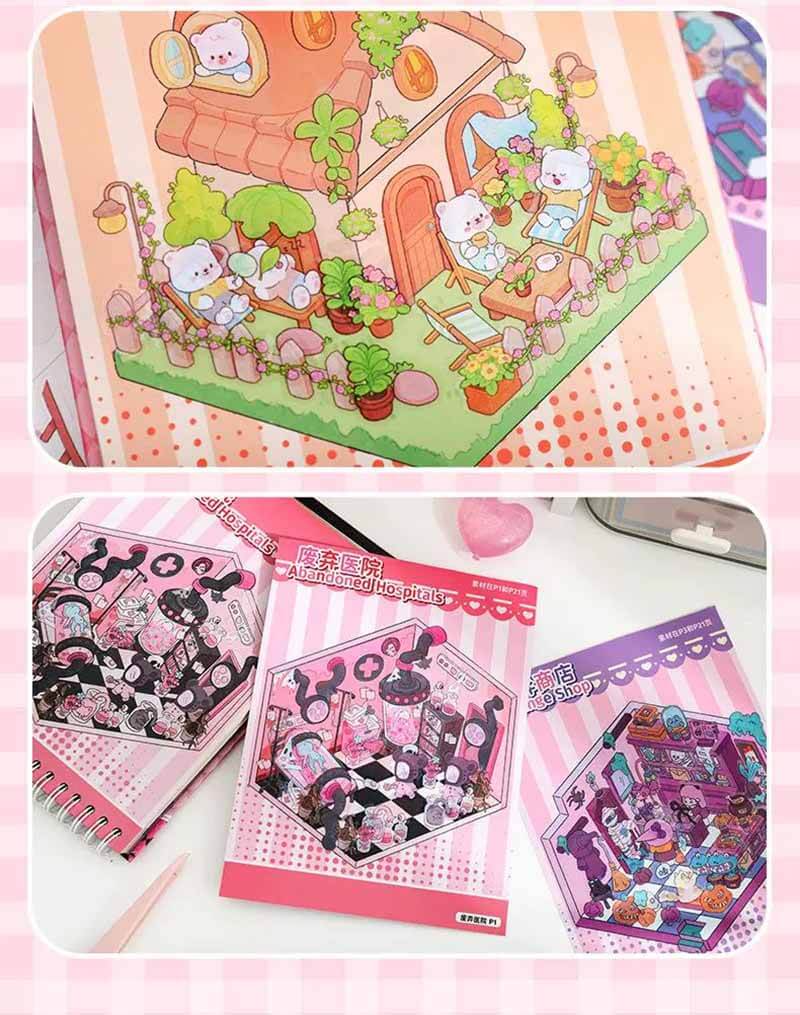 Lovely Horror DIY 3D Sticker Collection 20 Cute Miniature Scenes(S)