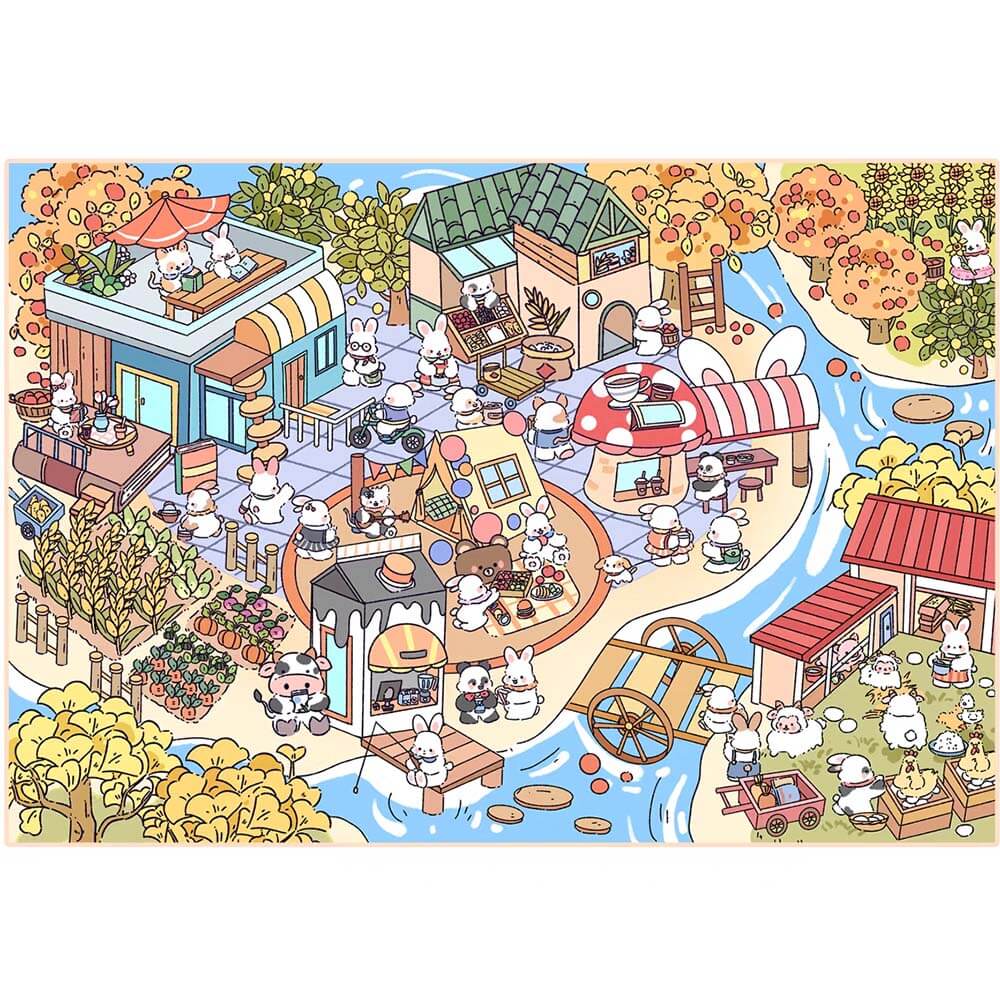 Lovely Season DIY 3D Scene Stickers 4 Cute Miniature Scenes(S)