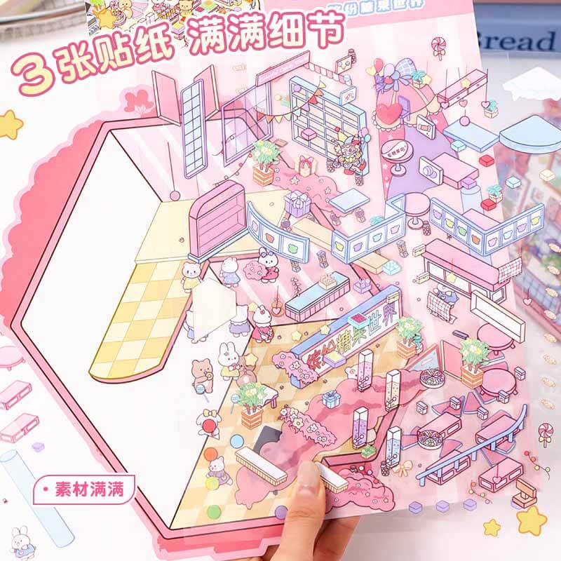 Magic Base DIY 3D Scene Stickers Lovely Miniature Scenes(L)