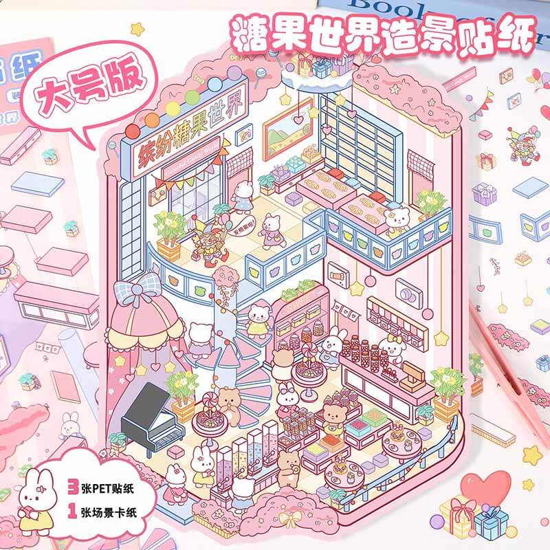 Magic Base DIY 3D Scene Stickers Lovely Miniature Scenes(L)