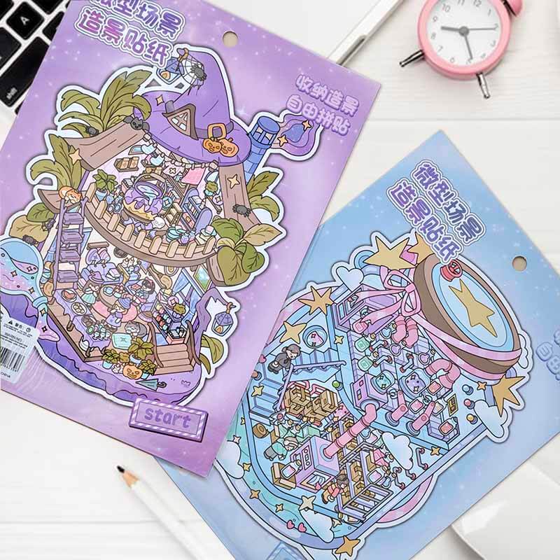 Magic Celebration DIY 3D Scene Stickers 4 Cute Miniature Scenes(S)