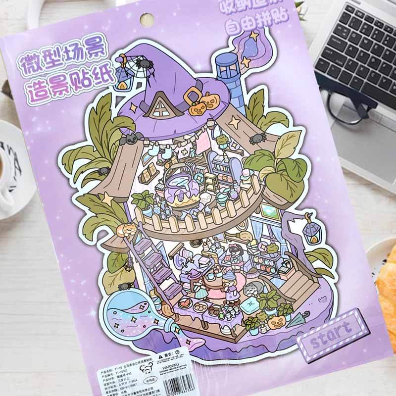 Magic Celebration DIY 3D Scene Stickers 4 Cute Miniature Scenes(S)