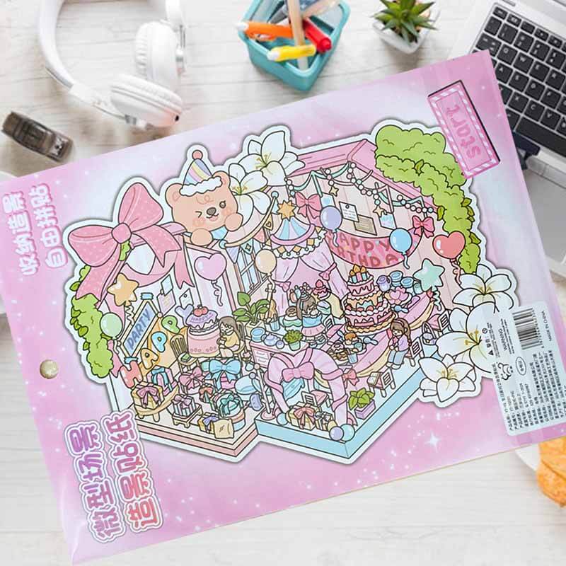 Magic Celebration DIY 3D Scene Stickers 4 Cute Miniature Scenes(S)