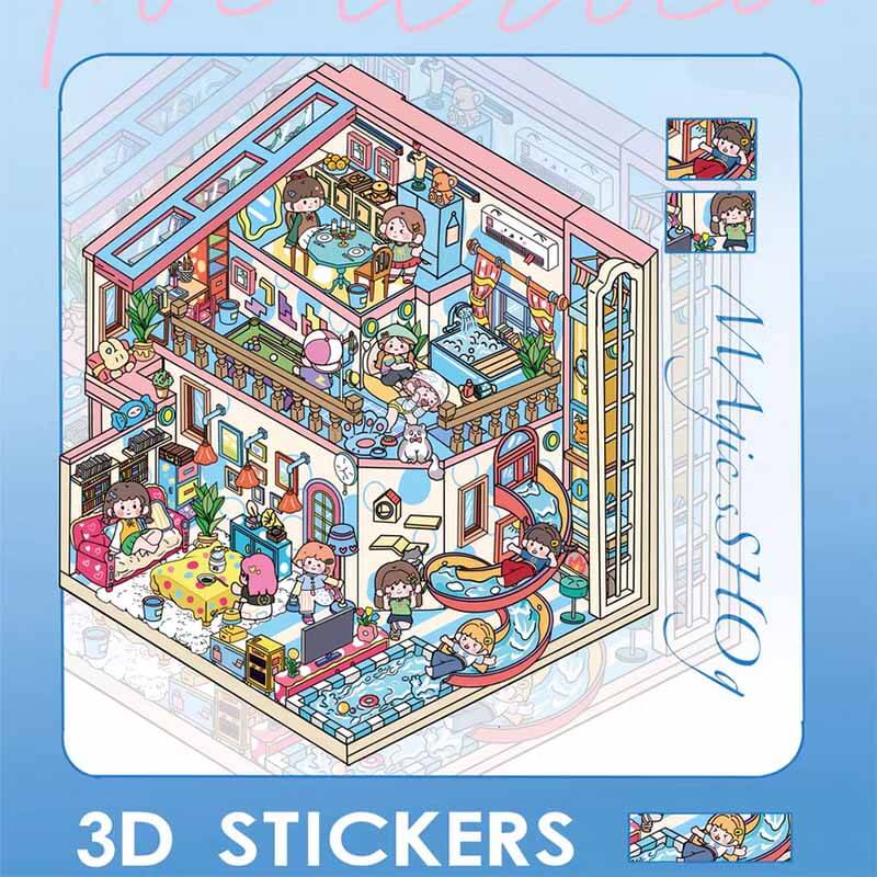 Magic Moments DIY 3D Scene Stickers 4 Cute Miniature Scenes(L)