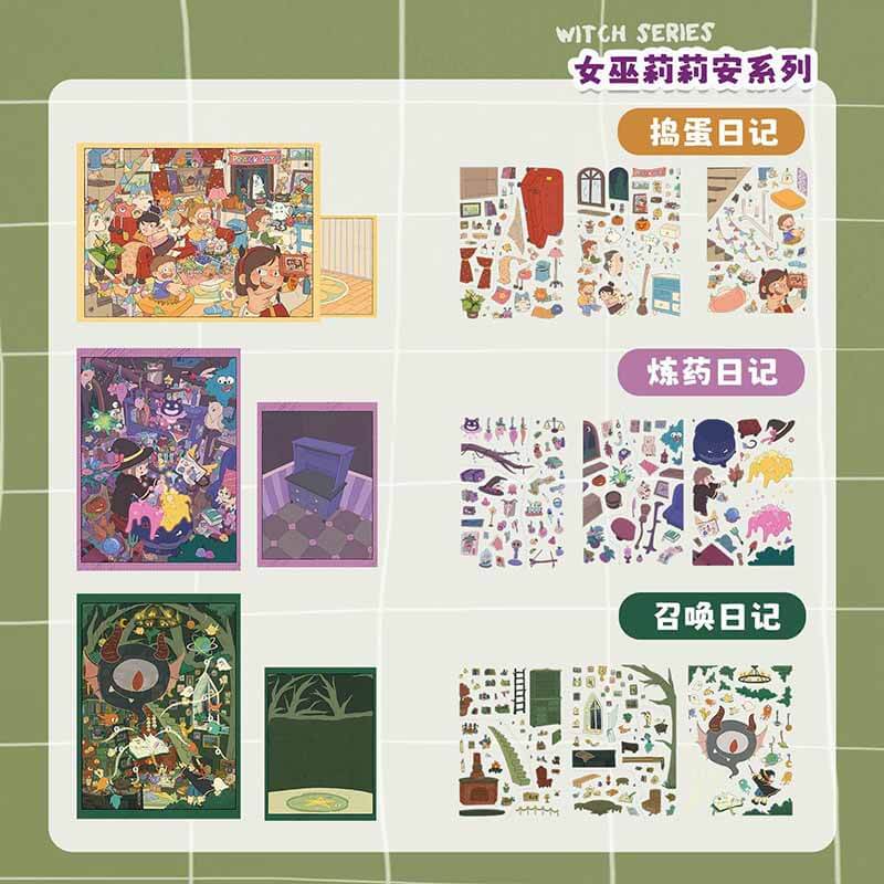 Magical Diaries DIY 3D Scene Stickers 3 Cute Miniature Scenes(M)