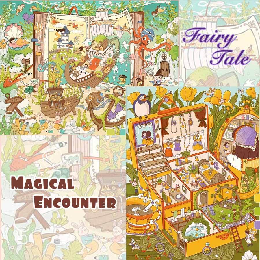 Magical Encounter DIY 3D Scenes Sticker 2 Cute Scenes(L)