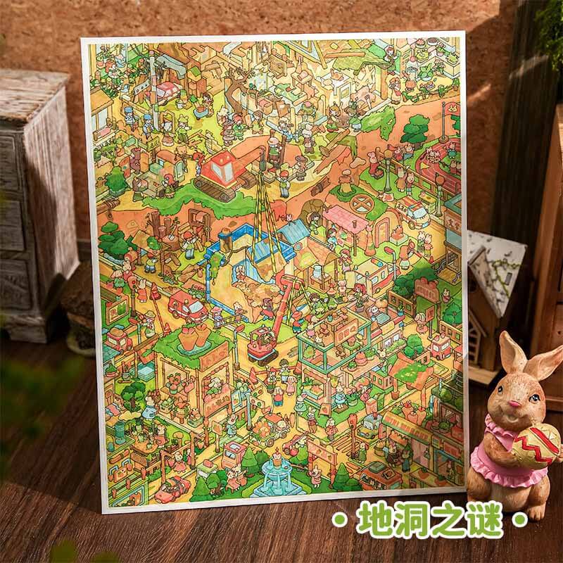 Hidden Trails DIY 3D Scene Stickers With Guide Lines(XL)