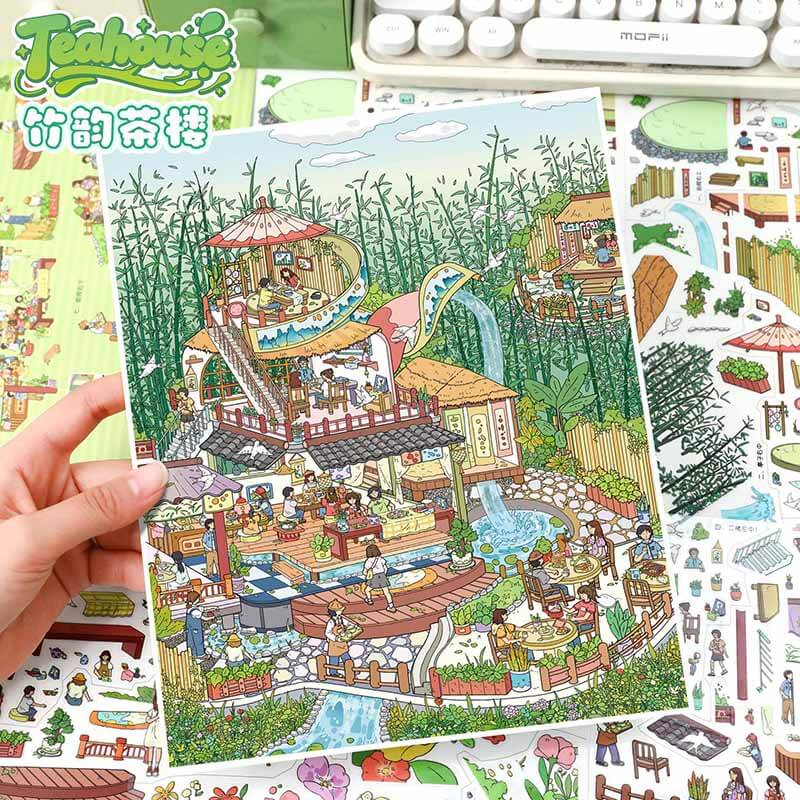 Tea & Treat DIY 3D Scene Stickers 2 Cute Miniature Scenes(L)