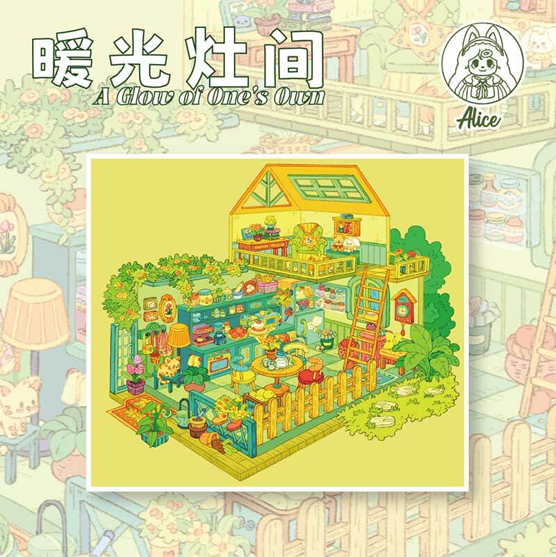 Sugary Little Days DIY 3D Scene Stickers 3 Cute Miniature Scenes(M&L)