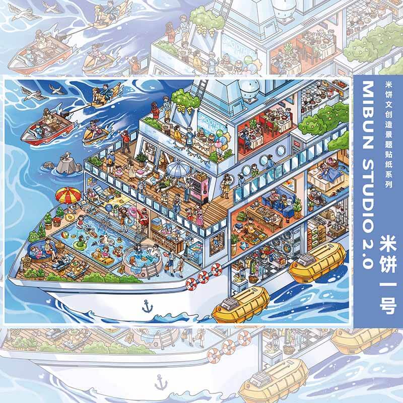 Playful Stalls DIY 3D Scene Stickers 2 Cute Miniature Scenes(XL)