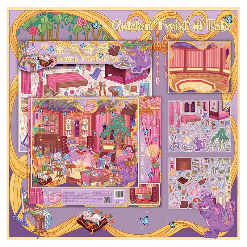 Enchanted Carnival DIY 3D Scene Stickers 4 Cute Scenes(L)