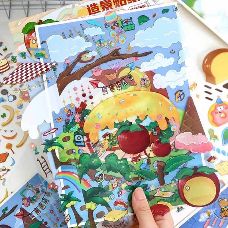 Meadow Days DIY 3D Scene Stickers 2 Cute Miniature Scenes(L)