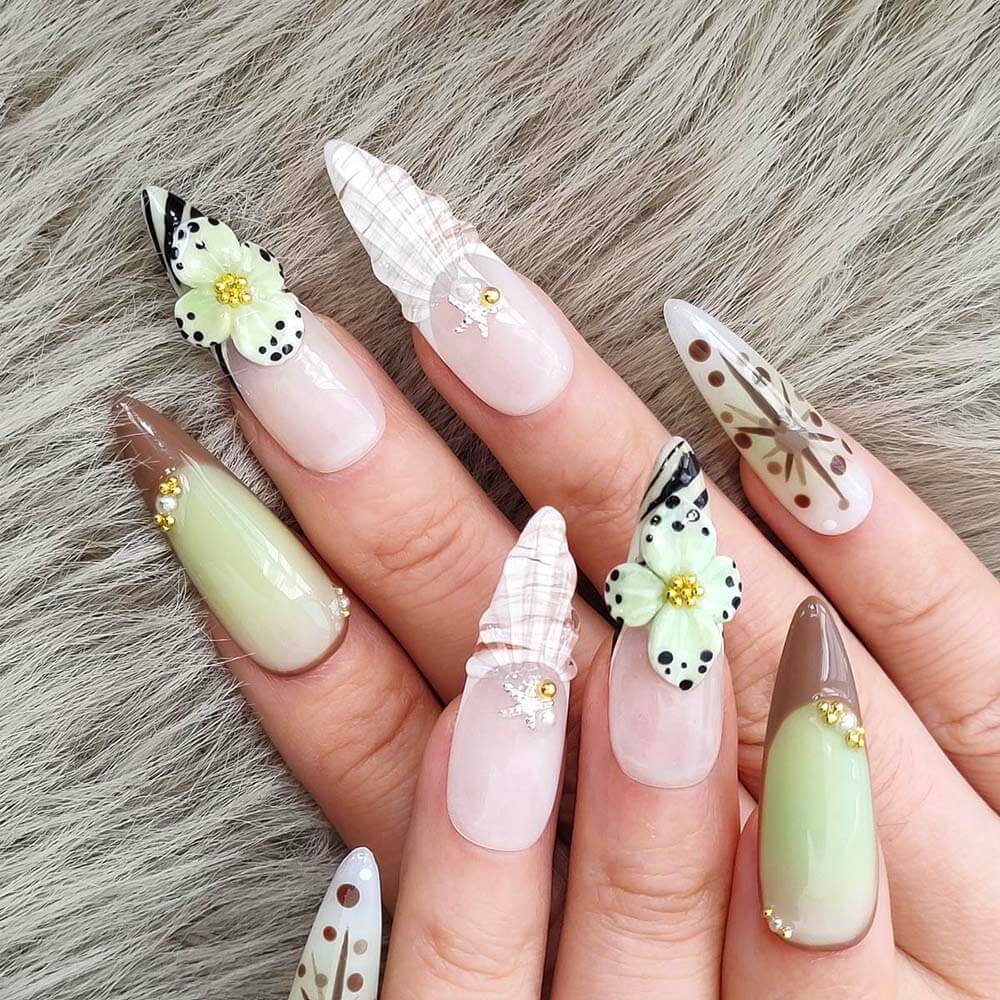 Art Garden Press On Nails Mermaid's Garden 25