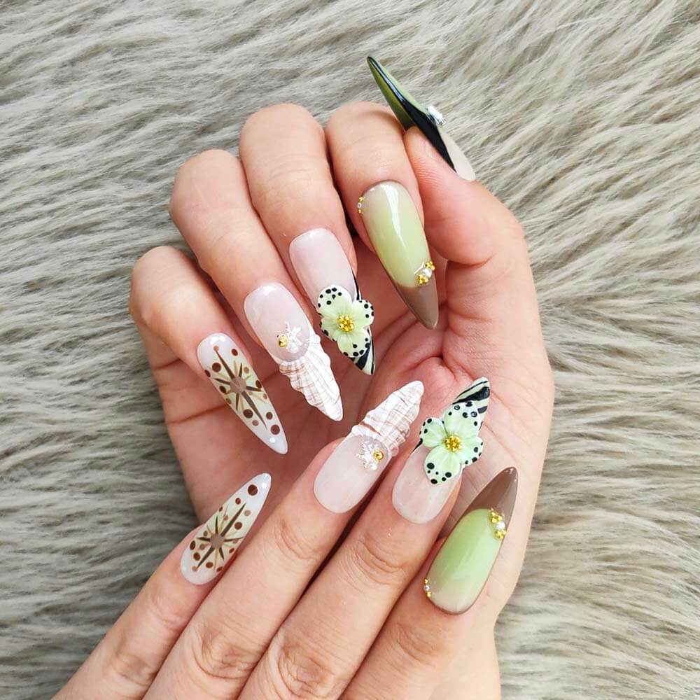 Art Garden Press On Nails Mermaid's Garden 25