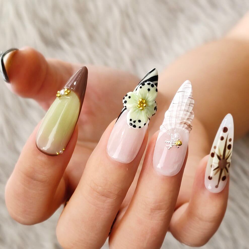 Art Garden Press On Nails Mermaid's Garden 25