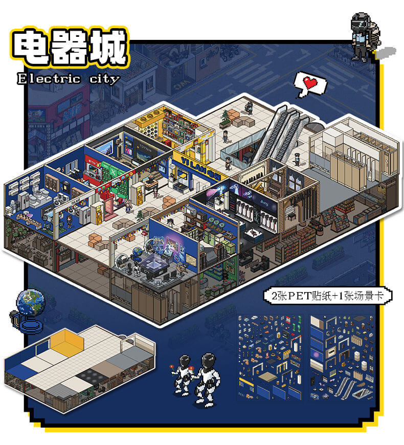 MiniCity Life DIY 3D Scene Stickers 2 Cute Miniature Scenes(L)